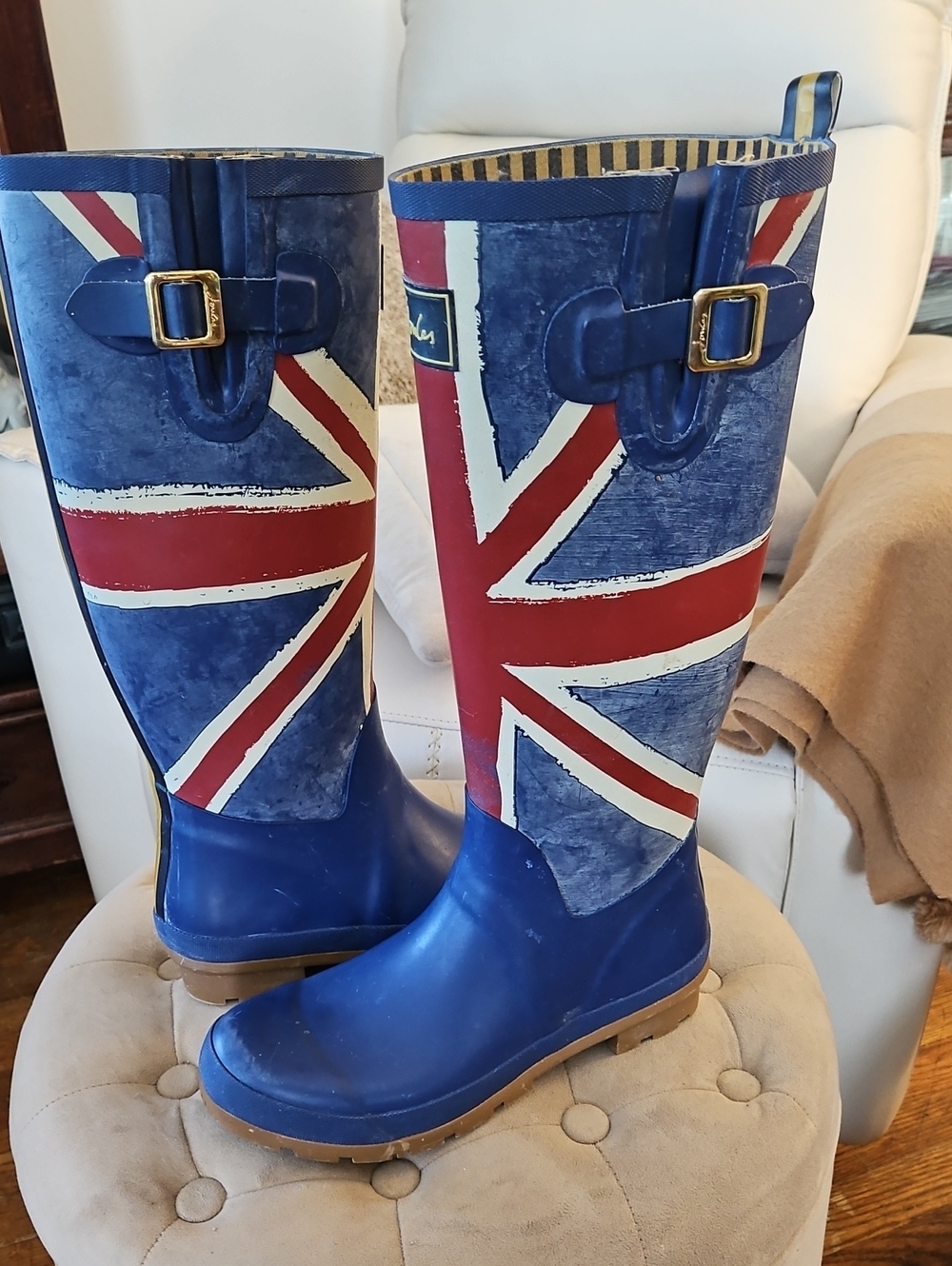 JOULES ""T-JACK" Knee High Pull On Wellies 9M EUC - Picture 6 of 16